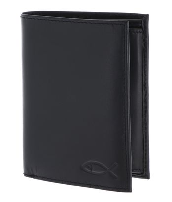 oxmox Leather RFID Protect Kombibörse Freedom Fish Embossed Black