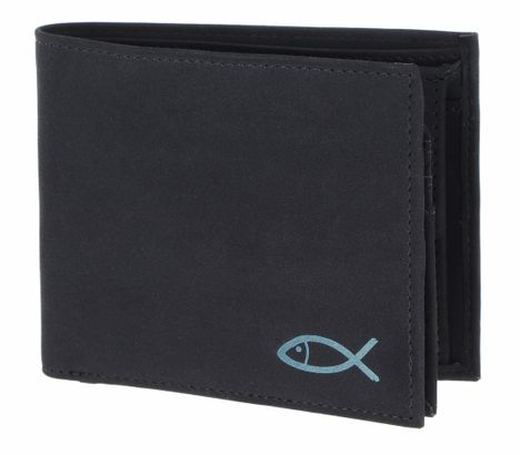 oxmox New Cryptan RFID Protect Querscheinbörse Freedom Fish Print Cyan Black