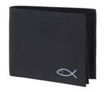 oxmox New Cryptan RFID Protect Querscheinbörse Freedom Fish Print Grey Black