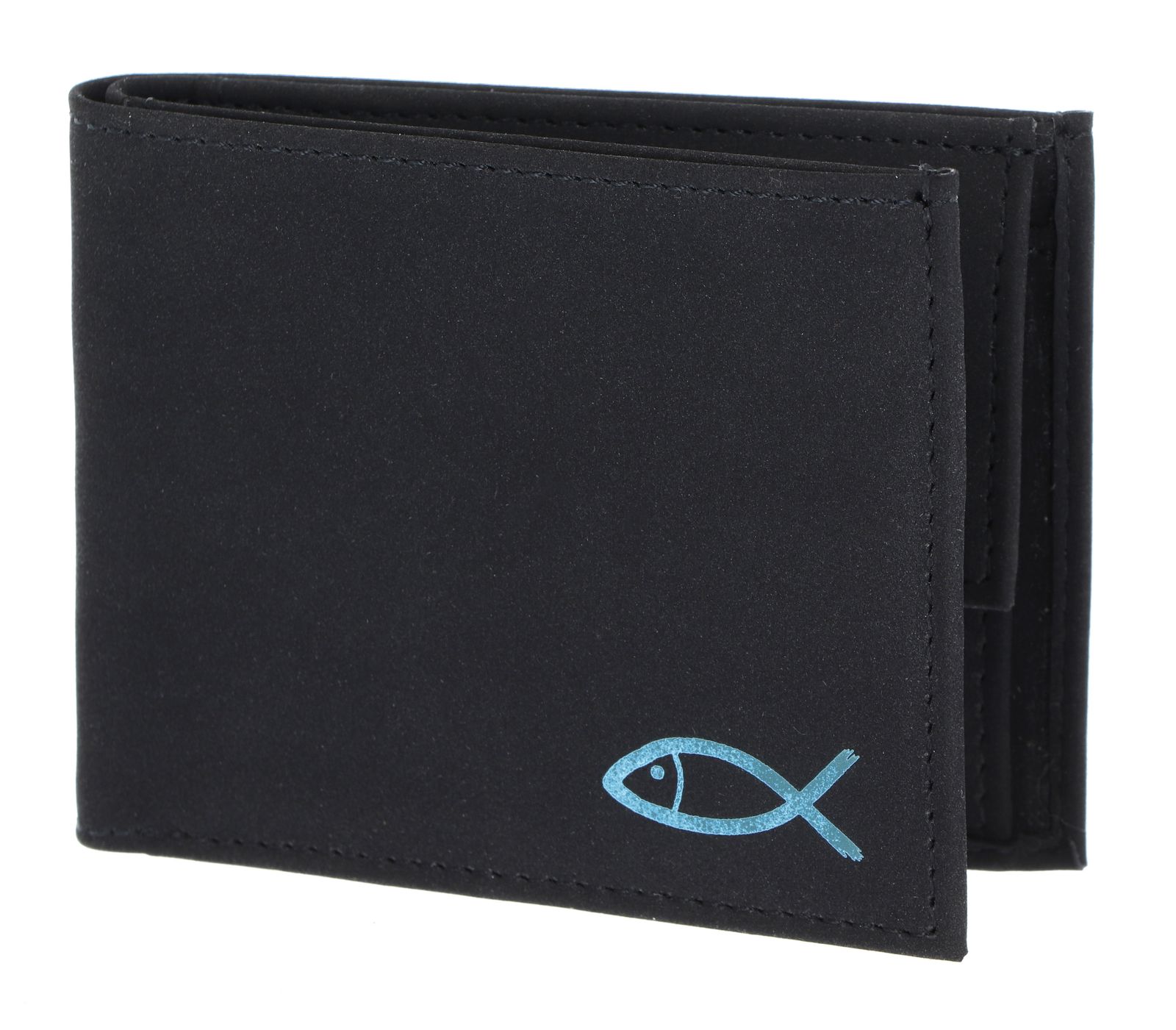 oxmox New Cryptan RFID Protect Pocketbörse Freedom Fish Print Cyan Black