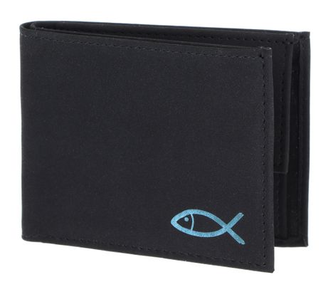 oxmox New Cryptan RFID Protect Pocketbörse Freedom Fish Print Cyan Black