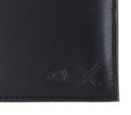 oxmox Leather RFID Protect Pocketbörse Freedom Fish Embossed Black