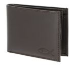 oxmox Leather RFID Protect Pocketbörse Freedom Fish Embossed Brown