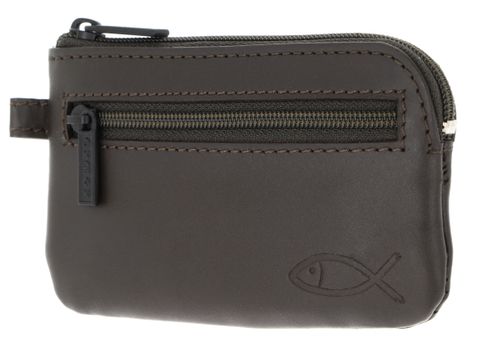 oxmox Leather Keyholder Freedom Fish Embossed Brown oxmox Leather Keyholder Freedom Fish Embossed Brown