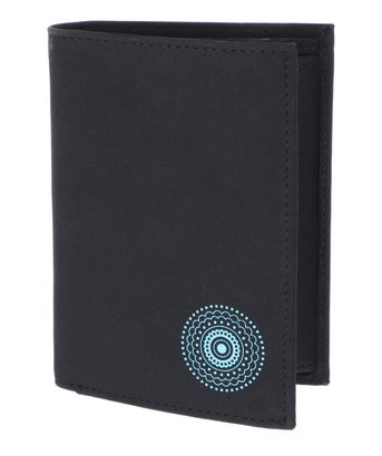 oxmox New Cryptan RFID Protect Kombibörse Circle Bloom Print Cyan Black