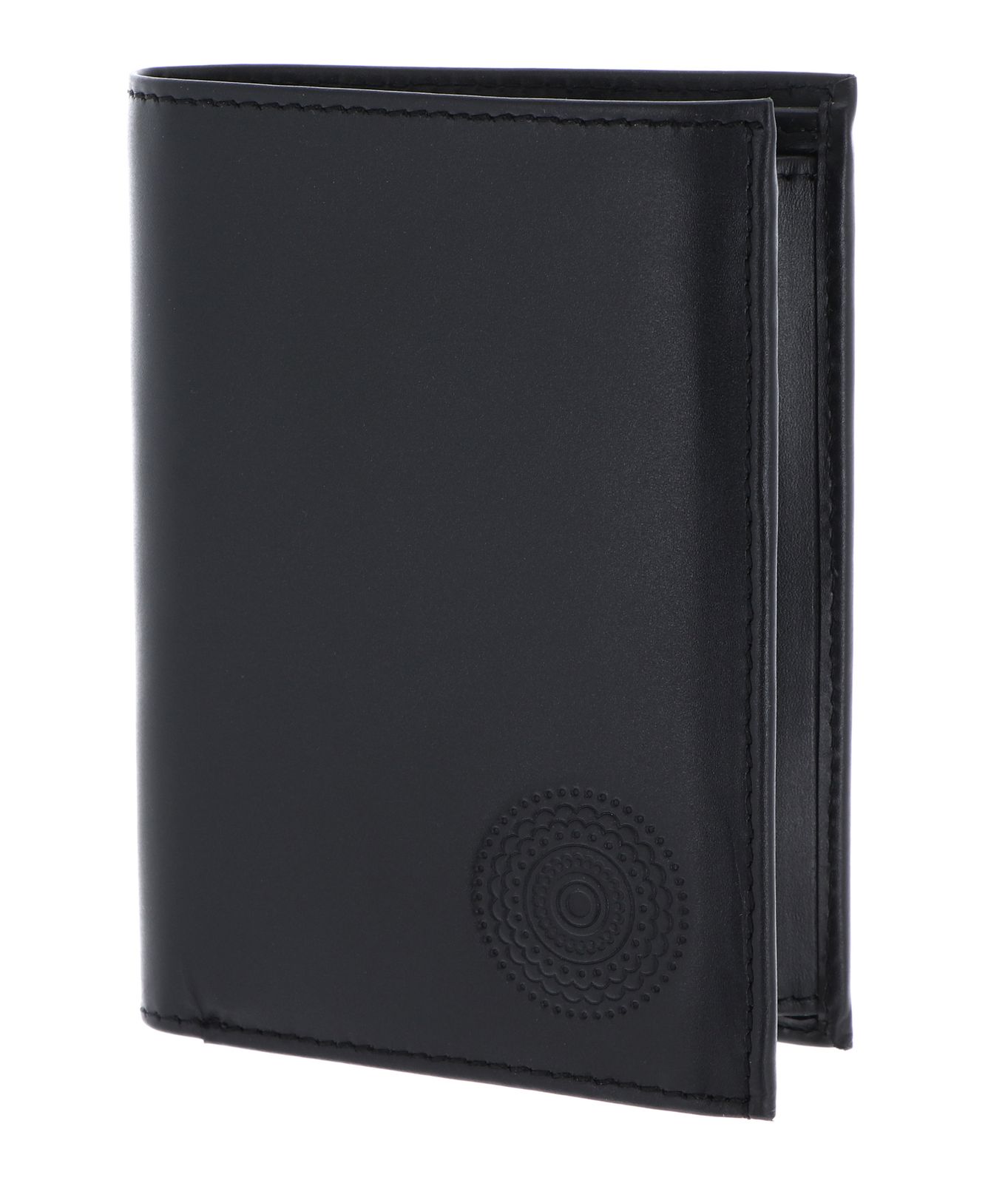 oxmox Leather RFID Protect Kombibörse Circle Bloom Embossed Black