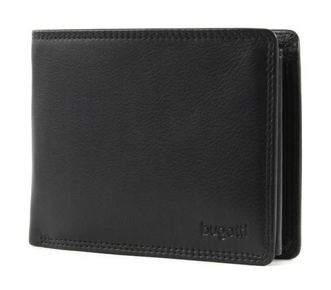 bugatti Simbiosi Coin Wallet with Zip Compartment 9CC Black