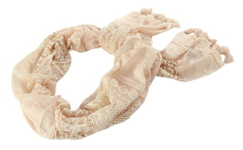 ESPRIT Croch Panel Scarf Pastel Pink