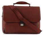 PIQUADRO Black Square Expandable Computer Briefcase Tobacco PIQUADRO Black Square Expandable Computer Briefcase Tobacco