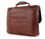 PIQUADRO Black Square Expandable Computer Briefcase Tobacco PIQUADRO Black Square Expandable Computer Briefcase Tobacco