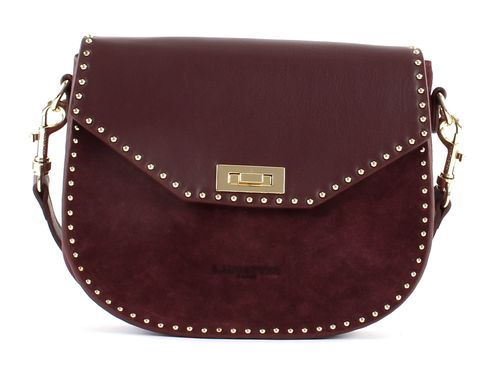 LANCASTER Mademoiselle Studs Shoulder Bag Bordeaux