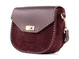 LANCASTER Mademoiselle Studs Shoulder Bag Bordeaux