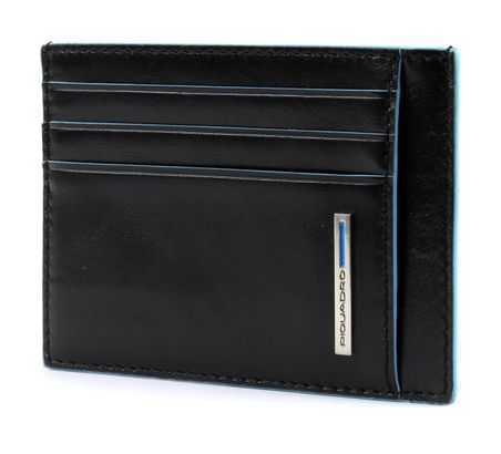 PIQUADRO Blue Square Pocket Credit Card Pouch RFID Nero