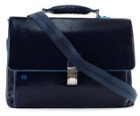 PIQUADRO Blue Square Expandable Computer Briefcase Blu Notte