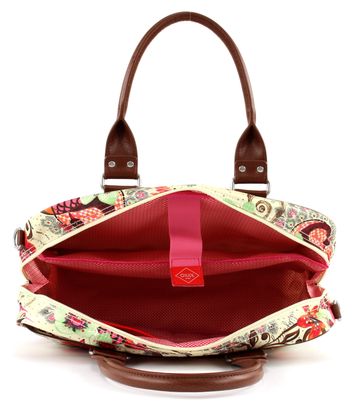 Sac Bandoulière Oilily – Modèle Diaper Bag – Motif Tropical Birds – Blanc Crème – Neuf