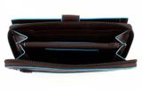 PIQUADRO Blue Square Large Purse RFID Mogano