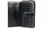 PIQUADRO Blue Square Large Purse RFID Nero