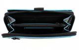 PIQUADRO Blue Square Large Purse RFID Nero