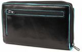 PIQUADRO Blue Square Large Purse RFID Nero
