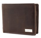 bugatti Hunter RFID Coin Wallet with Flap Metal Logo 8CC Brown
