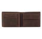 bugatti Hunter RFID Coin Wallet with Flap Metal Logo 8CC Brown