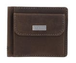 bugatti Hunter RFID Dollarclip 8CC Metal Logo Brown