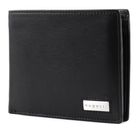 bugatti City Line RFID Coin Wallet with Flap 8CC Metal Logo Black