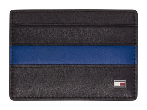 TOMMY HILFIGER Pop Stripe CC Holder Black / Sodalite Blue