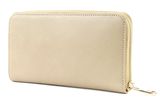 PATRIZIA PEPE Lock Saffiano Zip Around Wallet Spring Beige