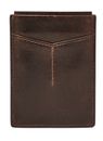 FOSSIL Derrick Magnetic Card Case Dark Brown FOSSIL Derrick Magnetic Card Case Dark Brown