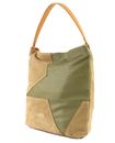 PATRIZIA PEPE Stars Laser Leather Hobo Bag Spring Beige / Daily Green PATRIZIA PEPE Stars Laser Leather Hobo Bag Spring Beige / Daily Green