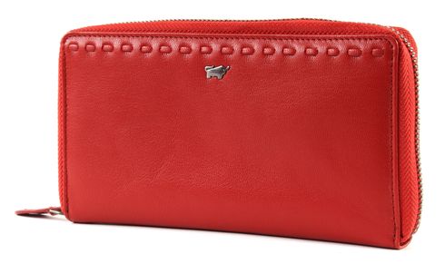 Braun Büffel Soave Zip Around Wallet Red