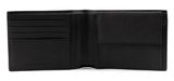 PIQUADRO Black Square Wallet with Coin Pocket Testa di Moro
