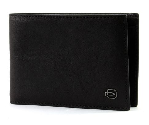 PIQUADRO Black Square Men's Wallet Flip Up ID Window Testa di Moro