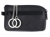 oxmox Leather Keyholder Turtle Embossed Black
