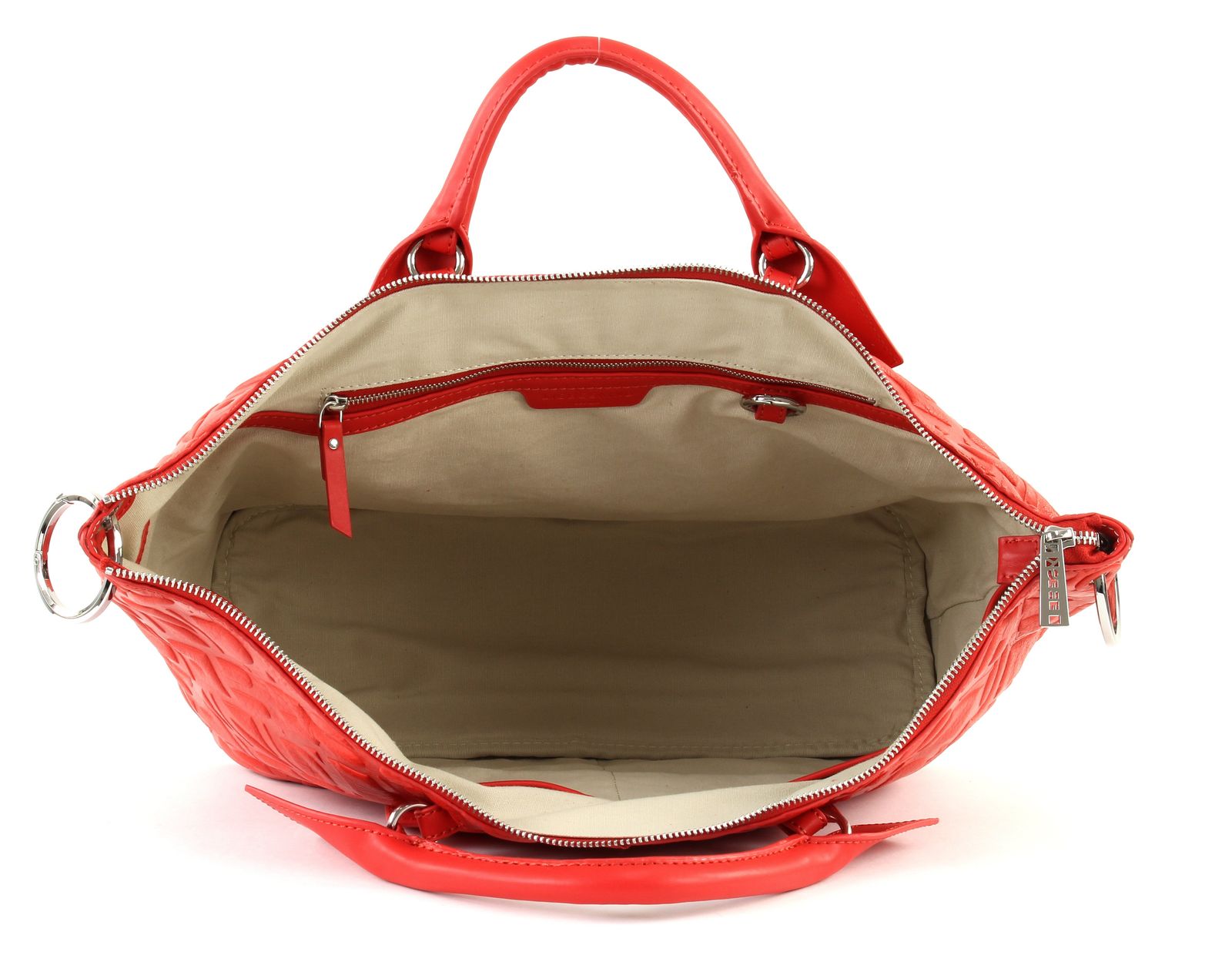 LIEBESKIND BERLIN Embossed Logo SatchelL Handtasche Tasche Liebeskind Red Rot