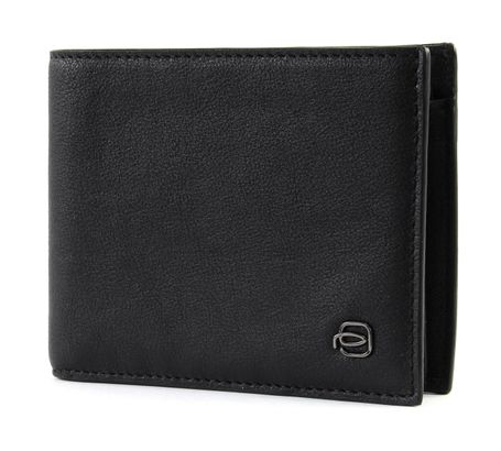 PIQUADRO Black Square Wallet with Coin Case Nero