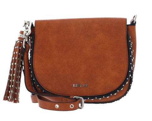 REPLAY Eco-Leather Crossbody Bag Chocolate Brown