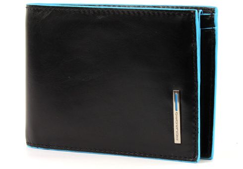 PIQUADRO Blue Square Slim Wallet Horizontal Nero