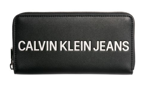 Calvin Klein Sculpted Logo Large Zip Around Black