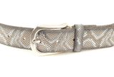 b.belt Ledergürtel Animal W75 Vanille+Silbermetallic