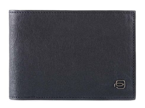 PIQUADRO Black Square Men's Wallet Flip Up ID Window Blue