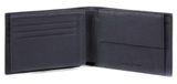 PIQUADRO Black Square Men's Wallet Flip Up ID Window Blue PIQUADRO Black Square Men's Wallet Flip Up ID Window Blue