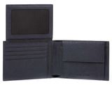 PIQUADRO Black Square Men's Wallet Flip Up ID Window Blue PIQUADRO Black Square Men's Wallet Flip Up ID Window Blue