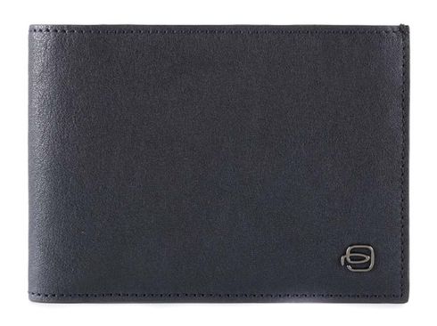 PIQUADRO Black Square Wallet with Coin Pocket Blue