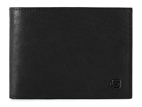 PIQUADRO Black Square Wallet with Coin Pocket Nero