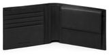 PIQUADRO Black Square Wallet with Coin Pocket Nero PIQUADRO Black Square Wallet with Coin Pocket Nero