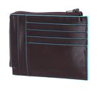 PIQUADRO Blue Square Credit Card Holder With Zip Pocket RFID Mogano PIQUADRO Blue Square Credit Card Holder With Zip Pocket RFID Mogano