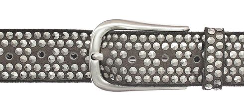 zoe  Roller belt / silver × black Zoe Sculptural European Leather Belt in Black/Silver
