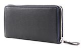 Esquire Piping Zip Around Wallet Black / Roy